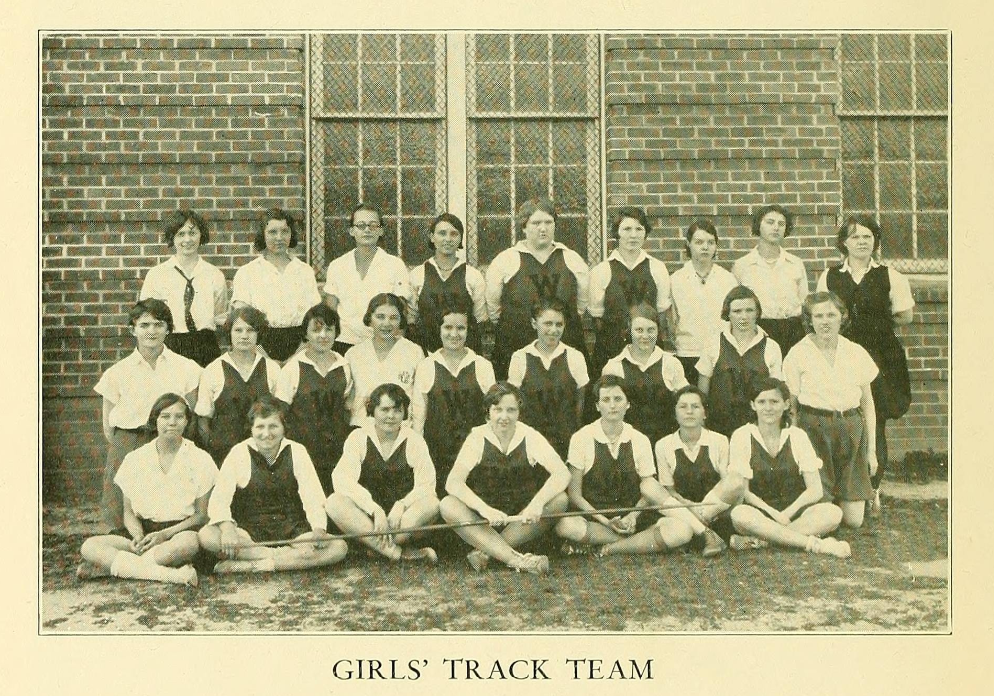 Photo of 1930 R.J. Reynolds Girls Track Team</A>
<P><br><HR><P><br>
Note: The first International Track Meet for Women was not held until 1922. The meet brought women from five countries to compete in Paris. <A HREF=